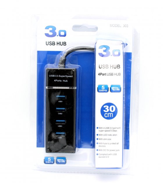 USB HUB USB 3.0 4-Port HUB (White/Black)