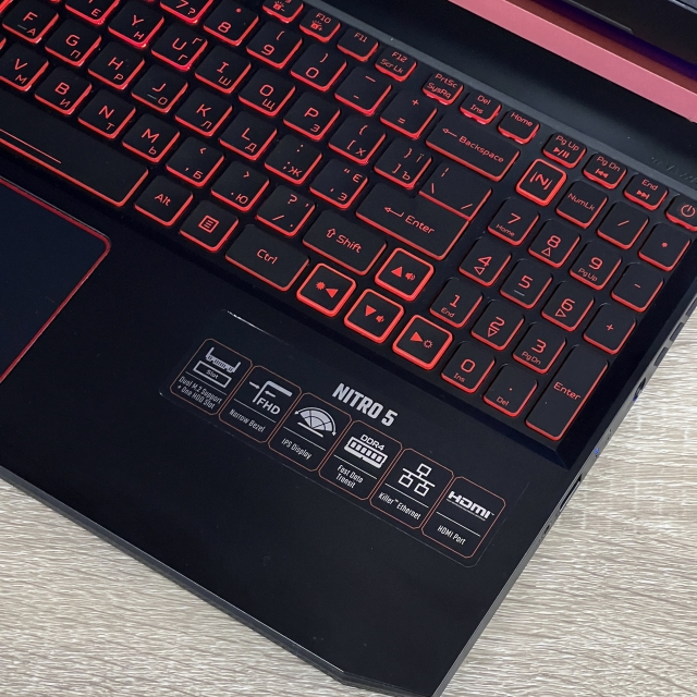 Ноутбук Acer Nitro 5 AN515-54 15.6" FHD IPS Intel i5-9300H 16 RAM 256 SSD + 500 HDD NVIDIA GTX 1650 4 ГБ БВ
