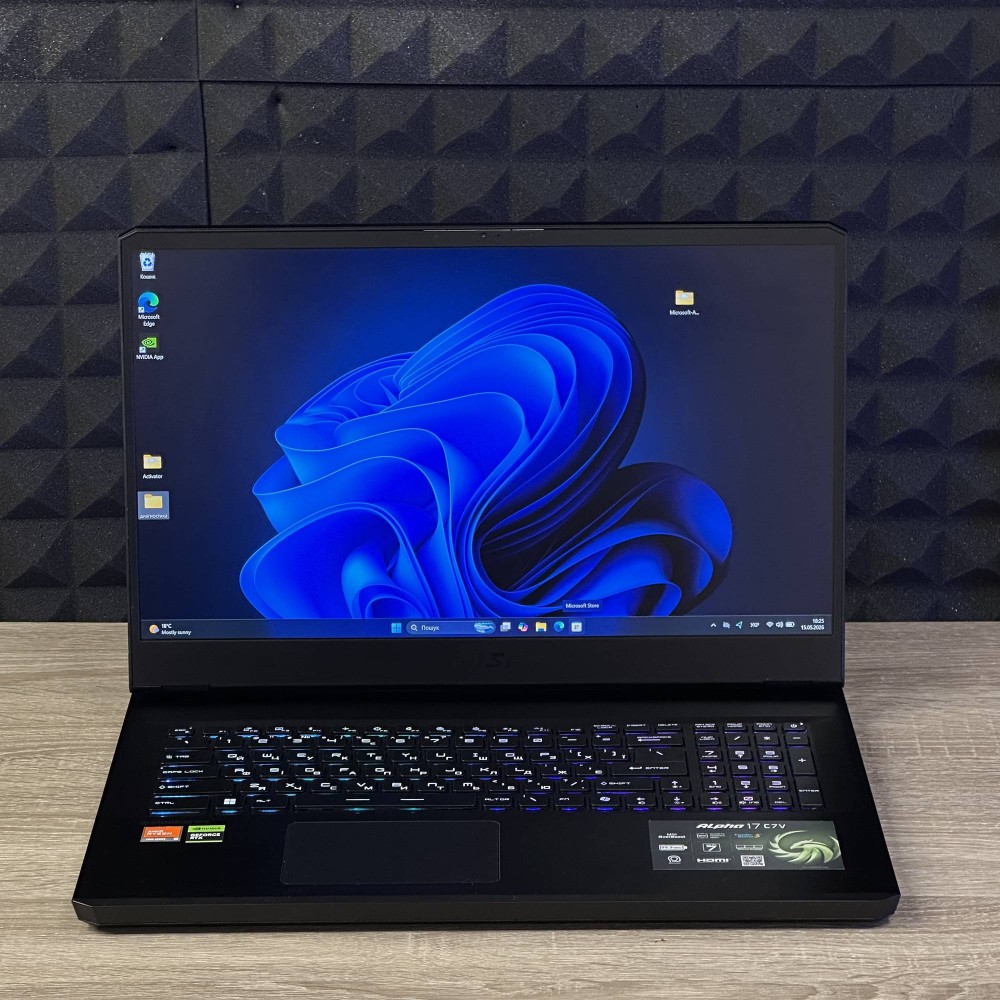 БВ Ноутбук MSI Alpha 17 C7V 17.3 2K IPS 240 Гц AMD Ryzen 9 7945HX 32 RAM 1000 SSD NVIDIA GEFORCE RTX 4070 8 ГБ