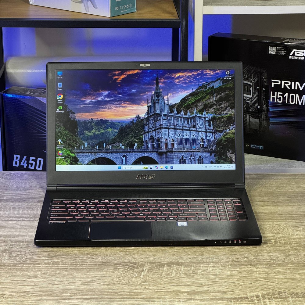 Ноутбук MSI GS63 VR Stealth Pro 15.6 FHD IPS I7-7700HQ 16 RAM 512 SSD NVIDIA GEFORCE GTX 1060 6 ГБ БВ